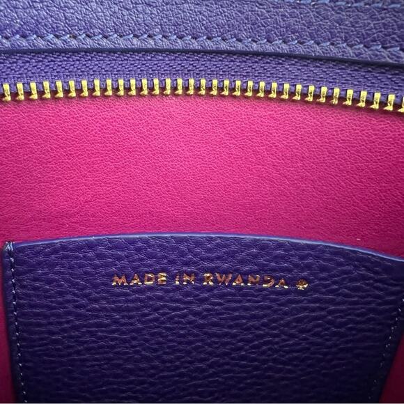 Kate Spade On Purpose pebbled leather zip bow wristlet Rwanda purple blue - Picture 8 of 10